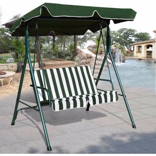 Goplus Loveseat Patio Canopy Swing Glider Hammock Cushioned Steel Frame Bench Outdoor Patio Swing Garden Furniture OP70493