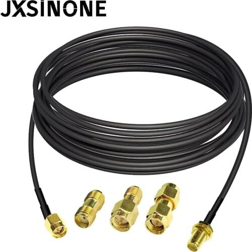 RF Coaxial Cable SMA Male to SMA Female Bulkhead RG174 Antenna Extension Cable with 3PCS RF Coax SMA Adapters for Antenna