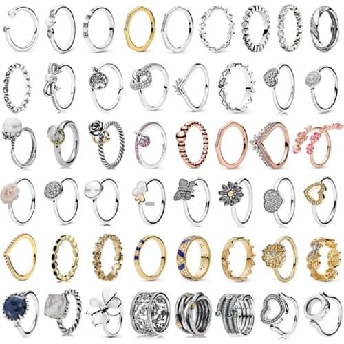 PDB JZ 6 Original Brand 100% 925 sterling silver ring with sparkling logo original design retro heart-shaped multi-wrap ring