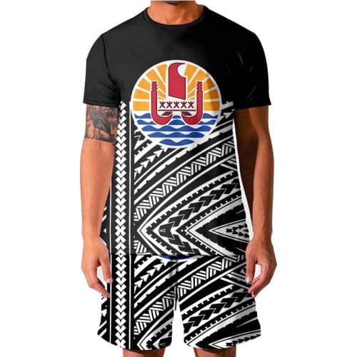 Polynesia Tribal Aloha Men Clothing Tracksuit Sets Tops T-Shirt Shorts Suit Male Female Fashion Short Sleeve Two Piece Set 5XL