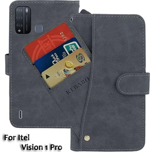 Leather Wallet Itel Vision 1 Pro Case 6.52" Flip Fashion Luxury Front Card Slots Cases Cover Business Magnetic Phone Bags