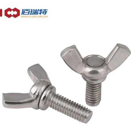 M4 M5 M6 M8 316 Stainless Steel Butterfly Screw, Butterfly Horn Screw, Yuanbao Hand-twisted Butterfly Bolt 5PCS