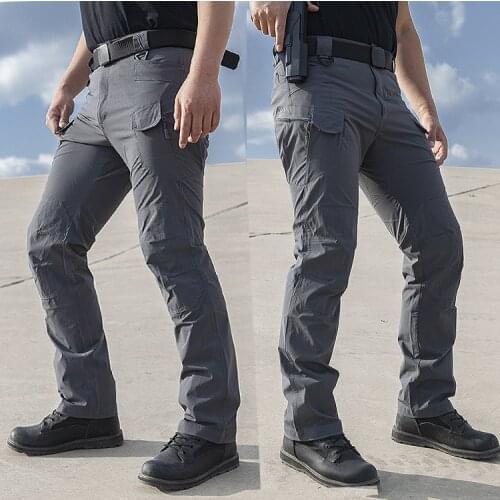 Men’s High Quality Ripstop Waterproof Tactical Pants,Stylish 10-Pockets Combat Cargo Pants,Military Army Training Pants;XS-5XL