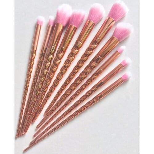 Rosegold Cosmetic Makeup Brushes Set High Quality Foundation Powder Blending Eyeshadow Lip Eyebrow Unicorn brushes Makeup Tools