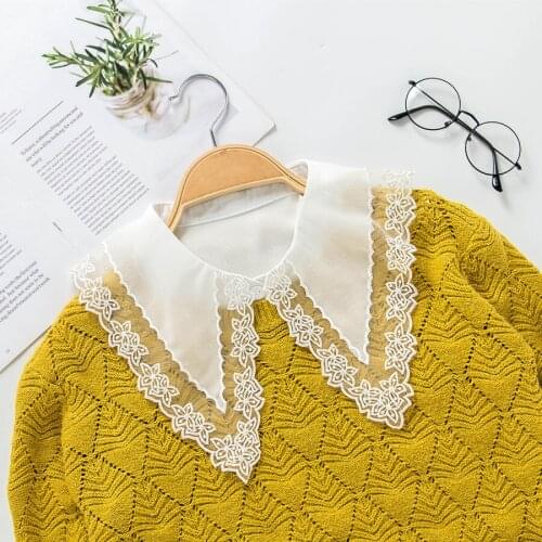 Linbaiway Women Fake Collar Half Shirt Ladies Shirt Fake False Doll Collar Detachable Collar Collar Blouse Top Lace Lapel Collar
