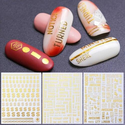 Nail Decal Dollar Sign Design Makeup Tools Paper Colorful Fingernails Decor for Household 3D Mixed Design Nails Art Sticker