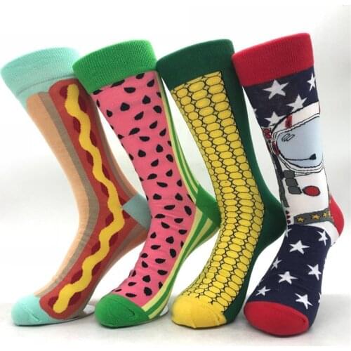 British style hit color mens socks, pure cotton socks, corn tube socks factory wholesale 4 pairs of socks