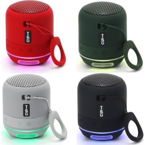 New TG294 Mini Wireless Speaker LED Light Bluetooth5.1 Sound Box Player Stereo Subwoofer Speaker With TF Card FM Music Play
