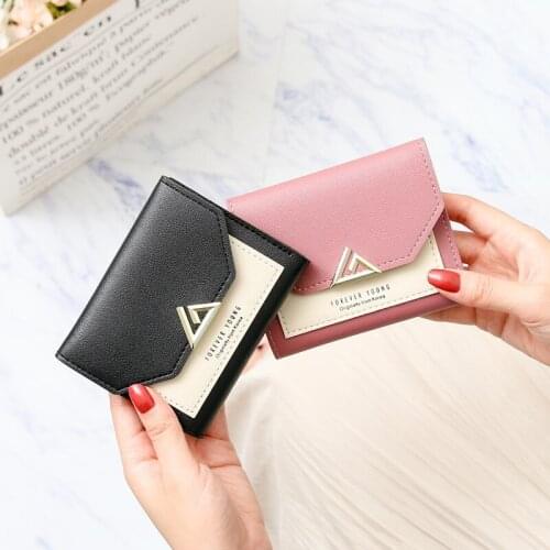 2019 New Small Fresh Wallets for Women Short Slim Money Buckle Purse Lady Girls Designer Wallet Simple Money Cards Pouch