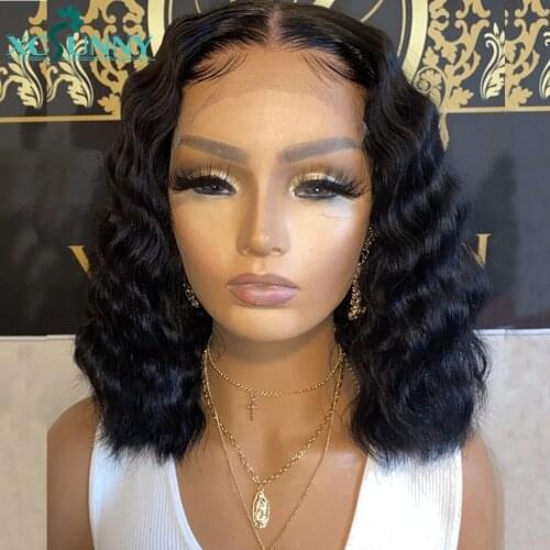 13x6 HD Lace Frontal Wig Bob Lace Front Human Hair Wigs Short Loose Deep Wave Wig 200% Remy Brazilian Hair For Women xcsunny