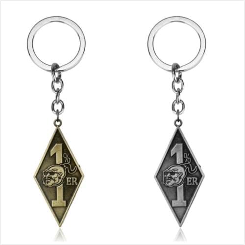 Personalised Keyrings Bandidos Motorcycle Club Key chains With 1%er Pendants Keychain Keys Holder for Bags