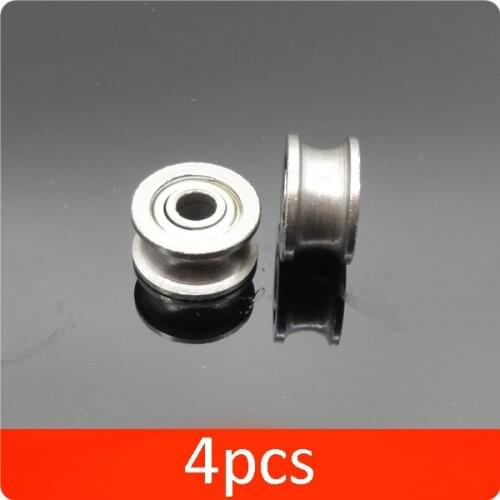 4Pcs 4x13x7mm Threaded Bearing U Shaped Slot Guide Bearings U624ZZ for DIY RC Models