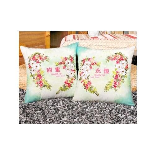 1pair 45x45cm Text Ribbon embroidery kit pillow cushion cover car sofa set handcraft DIY handmade needlework art home decor