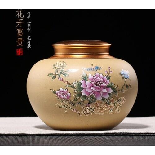 Mud painting, flower blooming, rich and precious Pu'er tea mould proof pot, a fine product issued on behalf of others