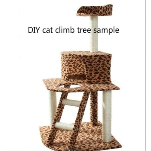 DIY self-made cat climb tree parts accessories leopard-style cloth,sisal rope for cat climb tree , cat tree plastic plug