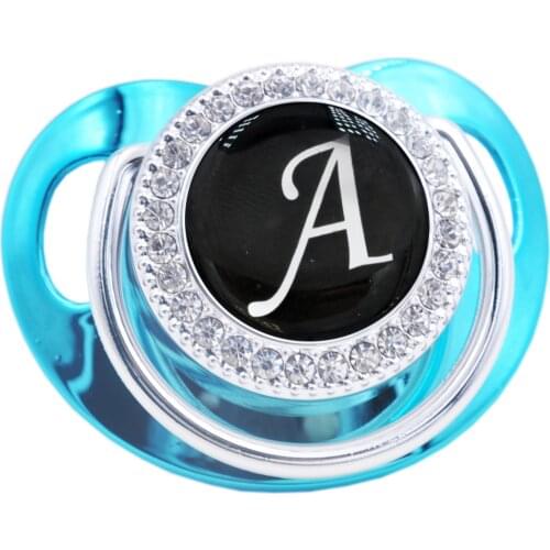 Pacifier Beads Name Initial Letters Baby Newborn Pacifier Silicone Pacifier Gold Bling Infant Nipple BPA Free Baby chupetero