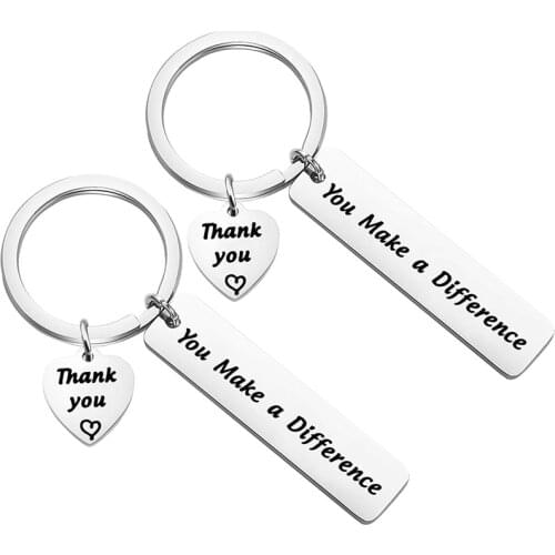 Thanks Key Chains Make A Difference Ring/Keychain Care-Foster Parent Gift-Nurse Keychain-Teacher Gifts-Social Worker Gift