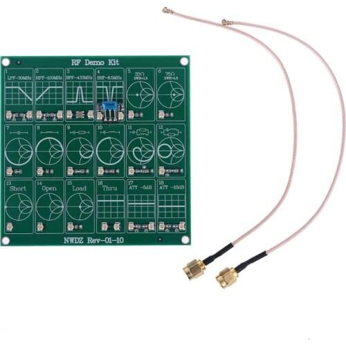 RF Demo Kit NanoVNA RF Test Board Vector Analyzer Web Testboard Filter Attenuator Module 2 UFL Patch Cord