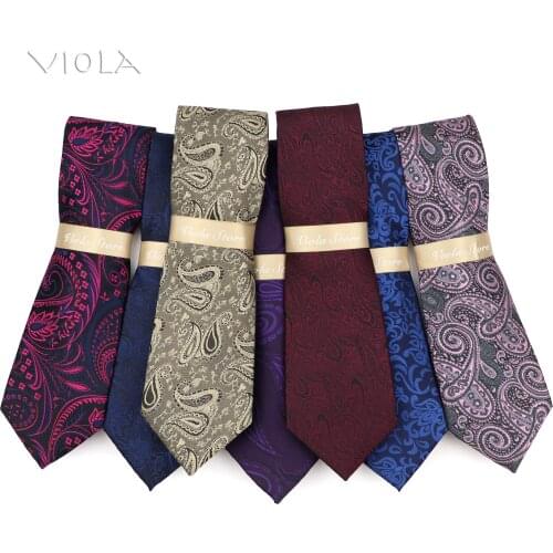 Vintage Classic Paisley Necktie 8cm Navy Red Blue Pink Polyester Men Daily Party Banquet Suit Tuxedo Male Cravat Gift Accessory