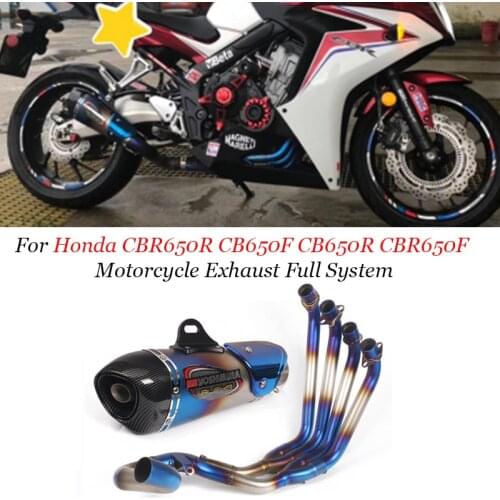 Motorcycle Exhaust Modified full System Link Pipe carbon fiber Muffler Escape Slip-On For Honda CBR650R CB650F CB650R CBR650F