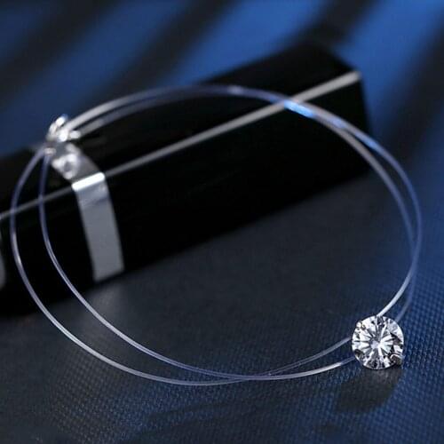 High Quality Mermaid Tear Necklace Meteorite Pendant Transparent Fishing Line Invisible Women Necklace Jewelry Clavicle Chain