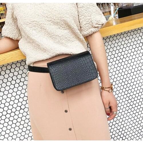Women bag crocodile pattern chest bag female Pu leather messenger handbag Fashion shoulder crossbody bags