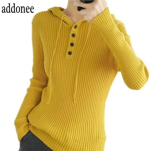 2020 Latest Spring Autumn Women Female Cotton Knitted Sweater Pullover Sport Hoodie Solid Soft Casual Slim Breathable Fashion