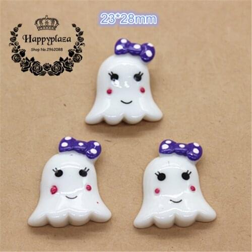 10pcs Resin Halloween Ghost Girl latback Cabochon Miniature Art Supply Decoration Charm Craft DIY,23*28m