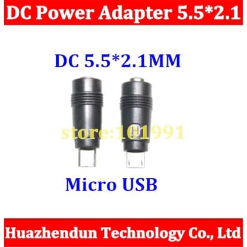 100pcs New 5.5*2.1 to Micro USB Jack Micro 5Pin DC Power Charger Adapter Converter Connector for Laptop/Tablet/Mobile Phone