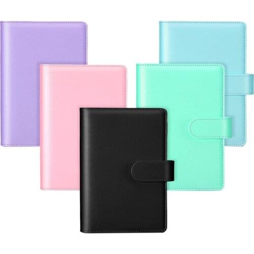5 Pcs A6 PU Notebook Binder Refillable 6 Rings Binder Cover Loose Leaf Personal Planner with Buckle Closure
