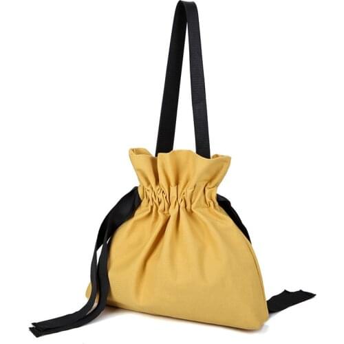 7PCS / LOT Women Fashionable Canvas Shopping Bags Foldable Candy Colors Tote Shopping Casual Shoulder Bag