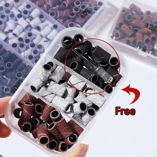 Nail Art Sanding Bands Grit Sandpaper Circle Nails Drill Bits Polishing Clean Grinding Pedicure Manicure Sanding Accessory Tools