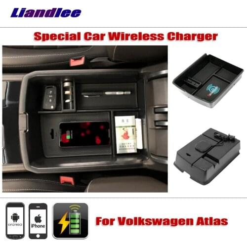 Accessories For Volkswagen VW Atlas 2017-2018 Special Car Wireless Charger Storage For iPhone Android Phone Battery Charger