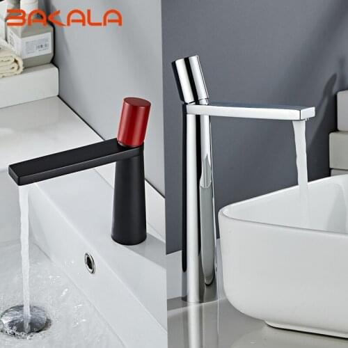 BAKALA Modern Bathroom Products Golden Finished Hot and Cold Water Stage Basin Faucet Mixer Single Handle TAP 1039M