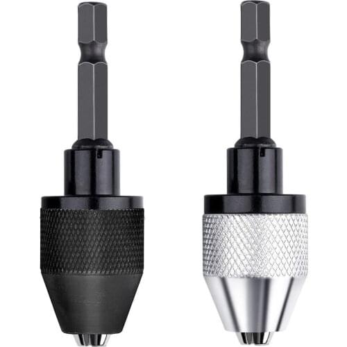Keyless Drill Chuck 1/4 Inch Hex Shank 0.3-6.5mm Electric Motor Shaft Quick Change Adapter