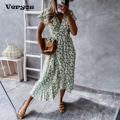 BISHAN Green Summer Dresses