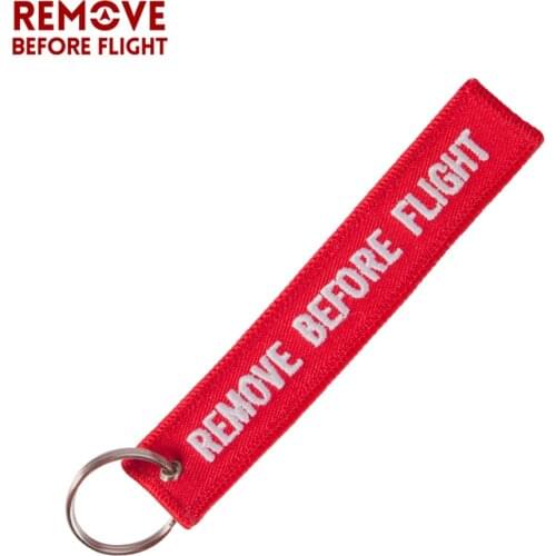 Remove Before Flight Car keychain Fashion motorcycle keyring Embroidery Key Holder Key ring Luggage Tag For Aviation Gifts