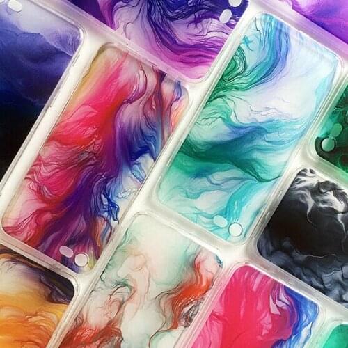 For iPhone 12 Mini 11 Pro XS Max X XR 8 7 6 6S Plus Cover Watercolor Smoke Art Painting Clear Soft TPU Case