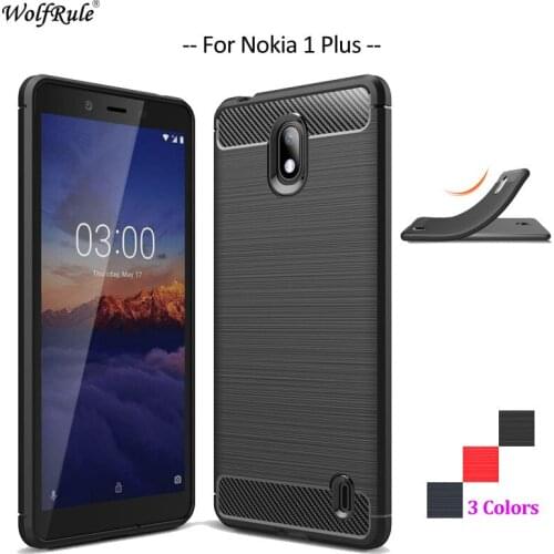 Carbon Fiber Phone Case For Nokia 1 Plus Case Soft TPU Back Cover For Nokia 1 Plus Rugged Protective Phone Bumper Cases 5.45