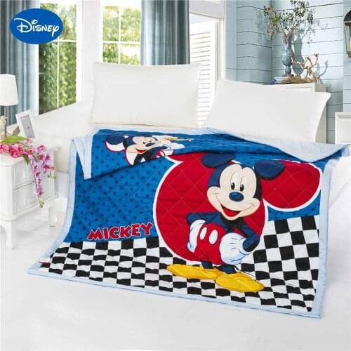 Disney Cartoon Minnie Mouse Quilts Comforters Bedding Cotton Cover 150*200cm 200*230cm Summer Boys Bedroom Decor Polka Dot Plaid