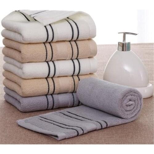 Clean Hearting 34x75cm 100% Cotton Towels Absorbent Solid Color Soft Comfortable Men Women Bathroom Travel Hand Face Towel Hair
