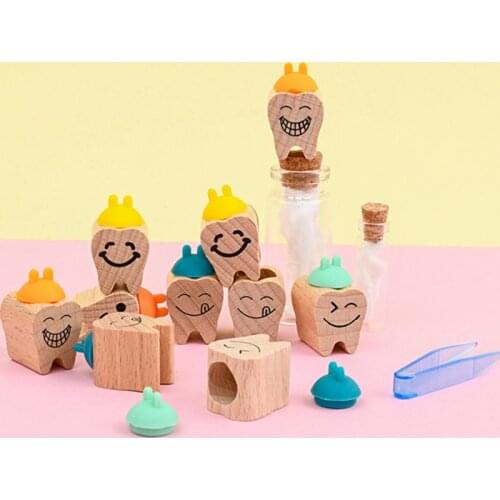 Wooden Baby Tooth Box Milk Teeth Organizer Storage Collection Boy Girl Souvenir Case Infant Kid Cute Gifts For Children Keepsake