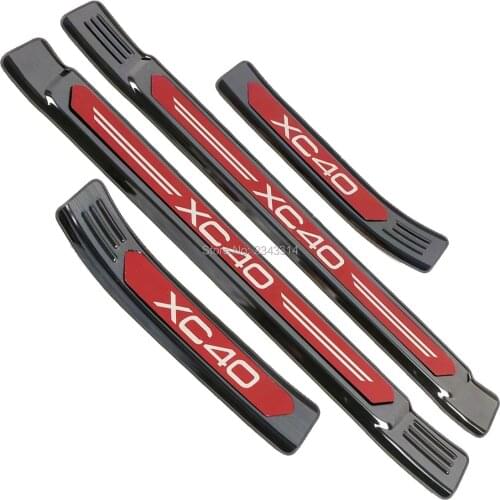 For 2017 2018 2019 Volvo XC40 XC 40 Stainless Door Sill Kick Scuff Plate Protector Trim Guard Pedal Sticker Cover Car Accessory