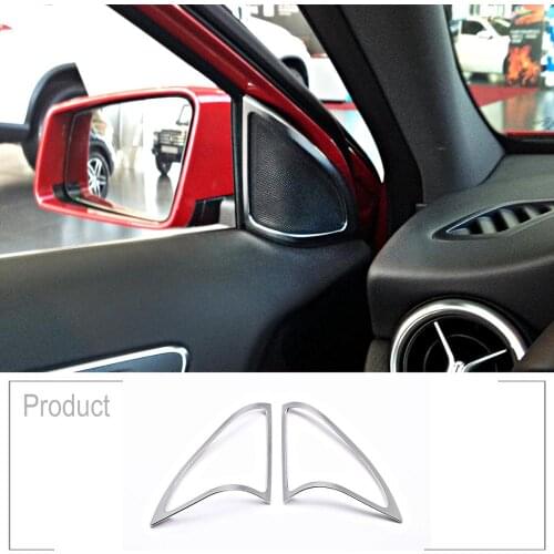 ABS Chrome Car Door Audio Speaker Frame Cover Trim Sticker For Mercedes Benz A Class w176 A180 A200 2013-17 Accessories
