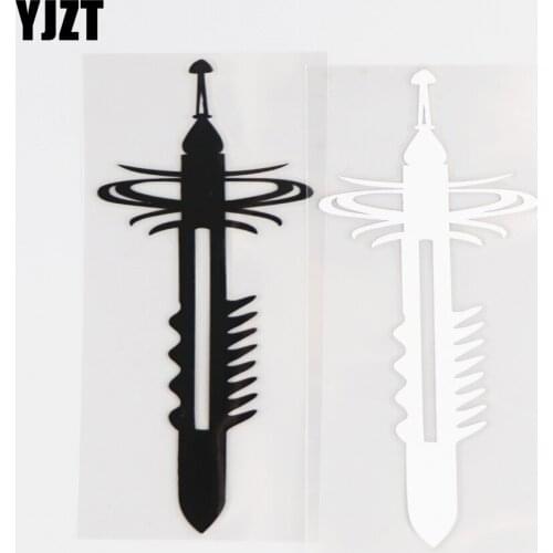 YJZT 5.6CM×16.6CM Personalized Vinyl Decal Body Decoration Pattern Creative Weapon Saw Tooth Knife Car Sticker 1C-0164