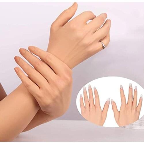 Artificial Skin Female Hand Mannequin Silicone Crossdresser Gloves 1 Pair for Cosplay Corssdress