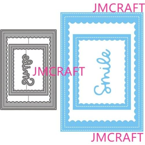 JMCRAFT Size Two Rectangle Border Background #8 Metal Cutting Dies DIY Scrapbook Handmade Paper Craft Metal Steel Template Dies