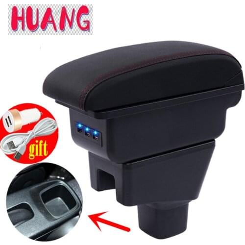 For SX4 armrest box central Store content box with cup holder ashtray decoration products accessories With USB interface