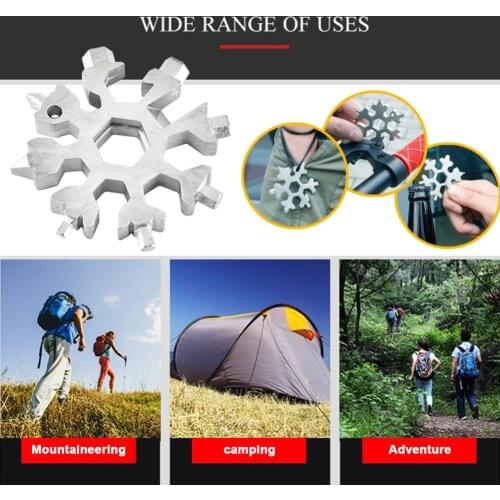18-in-1 Snowflake Multi-Tool Portable Pocket Tool Wrench Screwdriver Combination Socket Wrenches Nut Tools Household Gadgets