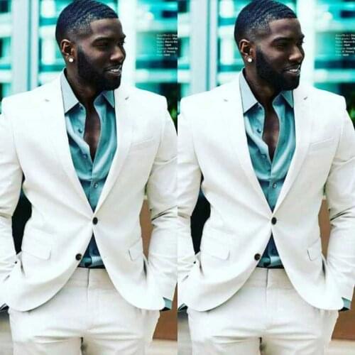 Classic Ivory traje hombre Suit Men 2019 Attire for Wedding Slim Fit Groom Tuxedo Costume Homme Mariage Terno Masculino 2Piece